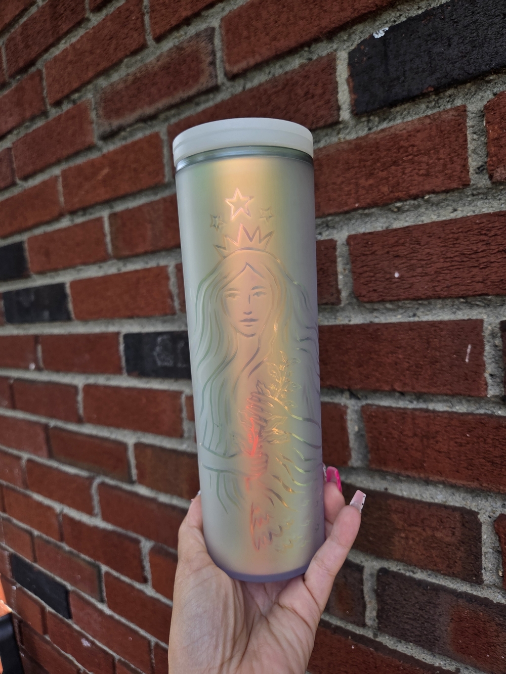Starbucks 50th Anniversary 2021 Iridescent Frosted Siren Tumbler 16 oz